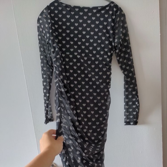 Monki sheer heart midi dress - Picture 2 of 4